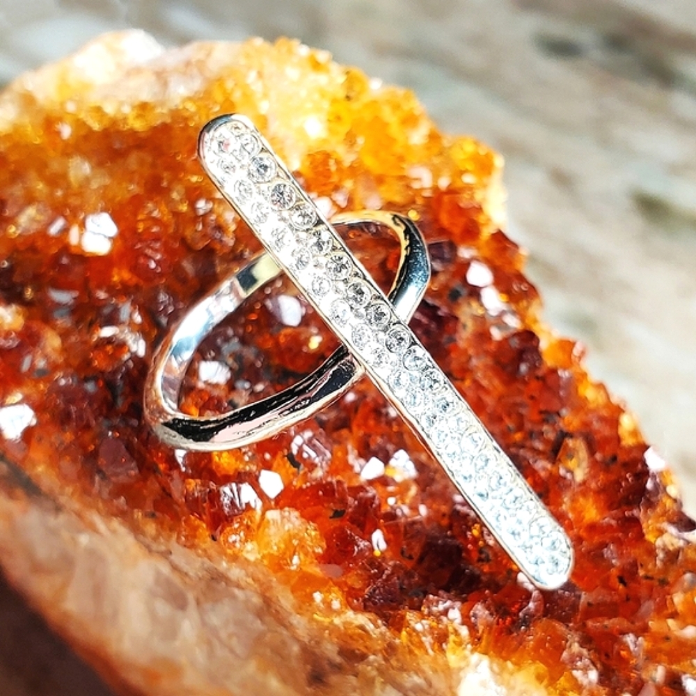 Erica Anenberg - Statement Pave Crystal Argent Phoenix Statement Ring